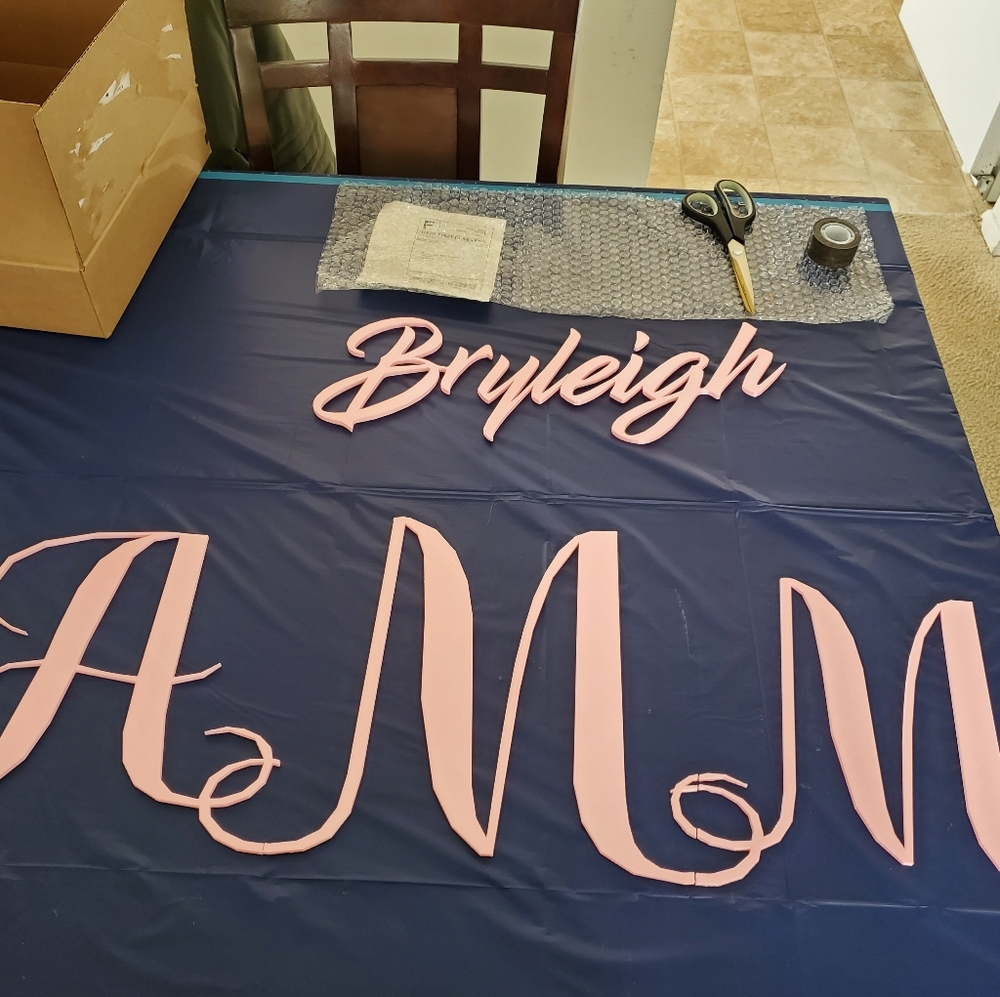 3D WALL SIGN MONOGRAM NAME ART PLASTIC